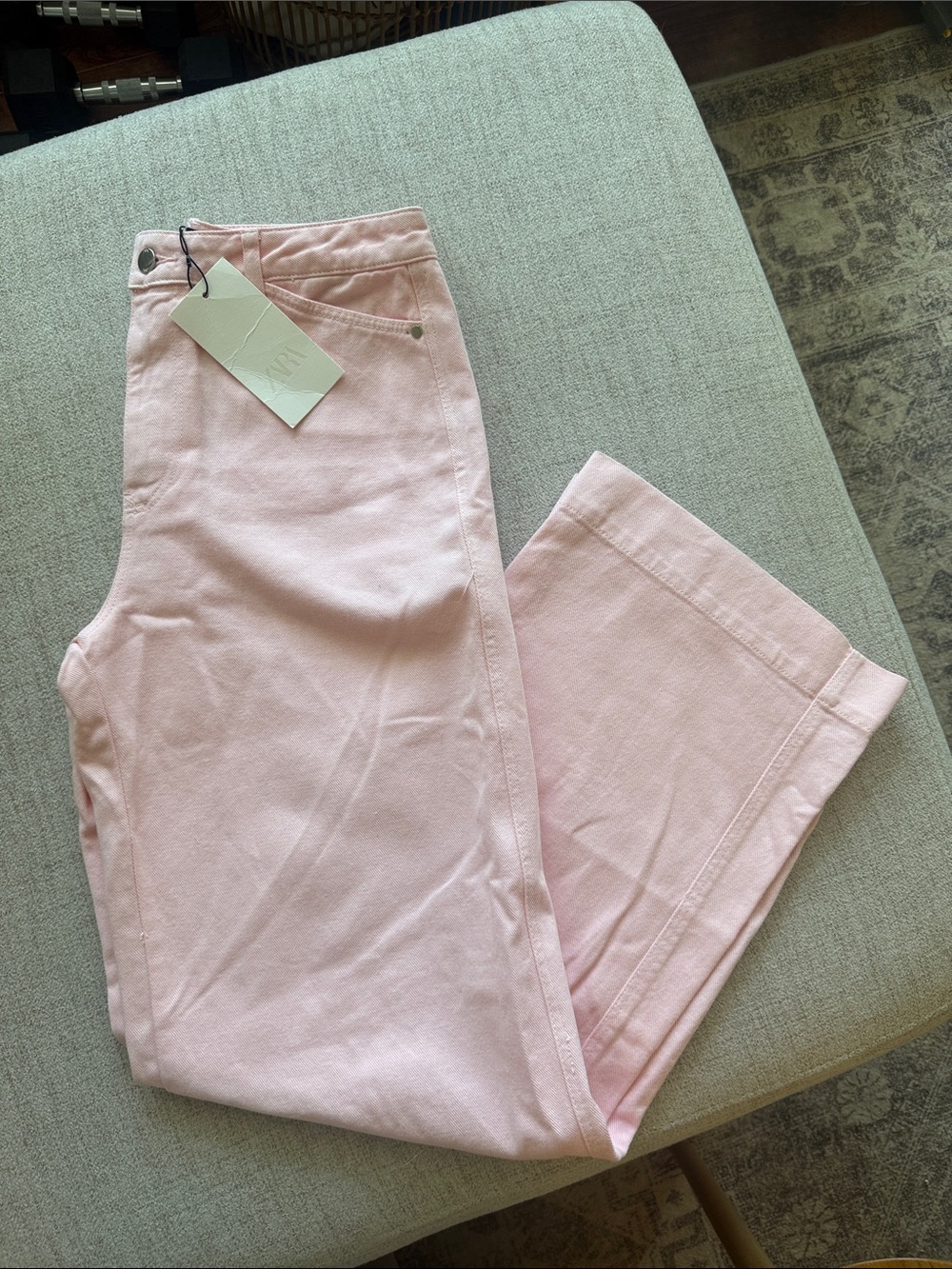 Zara Bubblegum Pink Wide Leg Pants